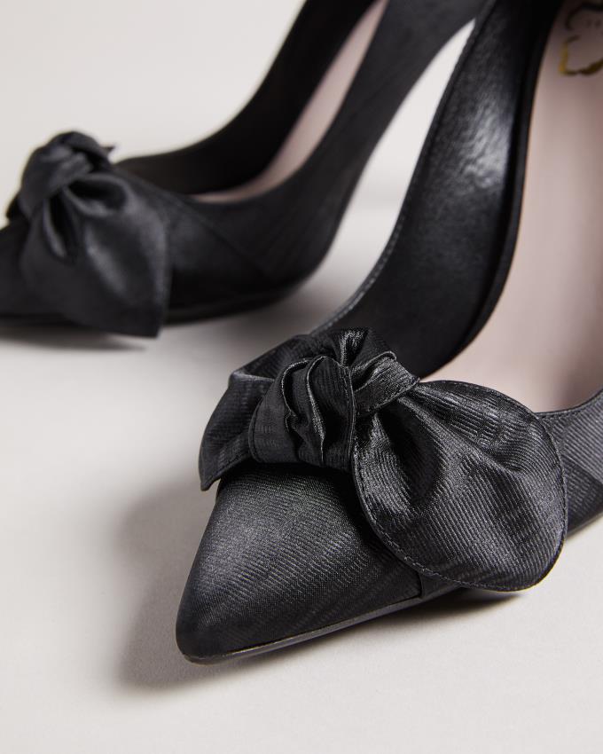 Chaussures à Talons Ted Baker Moire Satin Bow Court Noir Femme | WCO-49461593